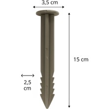 Geosu Teknik 40 Adet Çim Ayırıcı Kazığı 15 cm Çim Ayracı Kazığı Çim Sınırlayıcı Kazığı Plastik Jüt Çivi