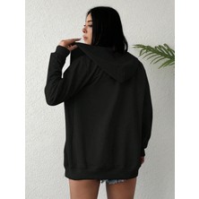 Unisex Üç Iplik Kapşonlu Hırka Fermuarlı Sweat