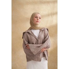 Müslin Yaprak Desen Şal 3351-1042 Soft Olive
