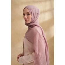 Müslin Yaprak Desen Şal 3351-903 Sisli Pudra