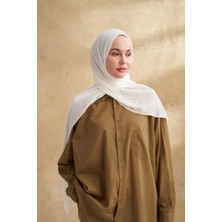Müslin Yaprak Desen Şal 3351-69 Ekru
