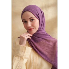 Müslin Yaprak Desen Şal 3351-186 Leylak