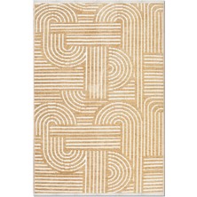 Crea Halı Rana 6113S Sarı Yazlık Halı Kaydırmaz Taban Renkli Yıkanabilir Dokuma Kilim
