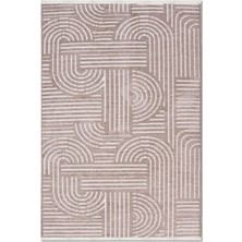 Crea Halı Rana 6111S Bej Yazlık Halı Kaydırmaz Taban Renkli Yıkanabilir Dokuma Kilim