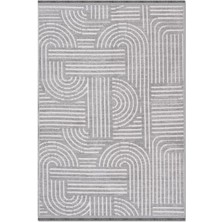 Crea Halı Rana 6115S Gri Yazlık Halı Kaydırmaz Taban Renkli Yıkanabilir Dokuma Kilim