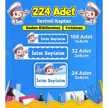 Sevimli Kaptan Temalı Okul Kreş Kişiye Özel Isim Etiket Seti - Model 331