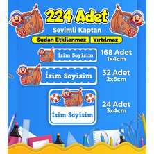 Sevimli Kaptan Temalı Okul Kreş Kişiye Özel Isim Etiket Seti - Model 333