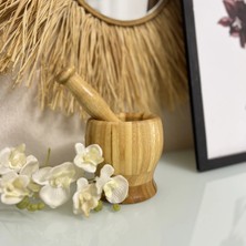 Bambu Havan Büyük Boy Sarımsak Ceviz Ezici