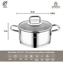 Amboss Diamond Strainer 8 Parça Tencere Seti Çelik Saplı DİA-6572