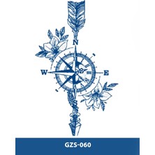 Tattoo GZS-060 Yarı Kalıcı Ok ve Pusula Desen Dövme