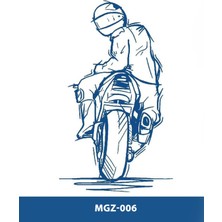 Tattoo MGZ-006 Motorcu Desen Orta Boy Yarı Kalıcı Dövme-Tatto