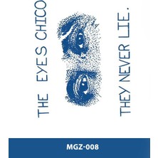 Tattoo MGZ-008 The Eyes Chıco They Never Lıfe Yazılı Göz Desen Orta Boy Yarı Kalıcı Dövme-Tatto