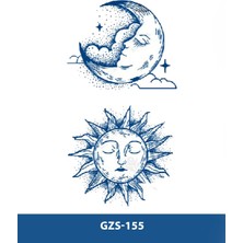 Tattoo GZS-155 Yarı Kalıcı Ay ve Güneş Desen Dövme