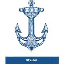 Tattoo GZX-064 Yarı Kalıcı Çapa Desen Dövme-Tatto