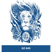 Tattoo GZ-849 Orta Boy Yarı Kalıcı Aslan Desen Dövme