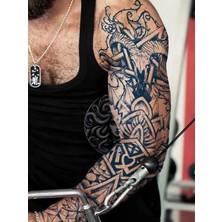 Tattoo GZQB-016 Yarı Kalıcı Koç Kurukafa Desen Kol Dövmesi-Tatto
