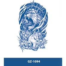 Tattoo GZ-1094 Orta Boy Yarı Kalıcı Aslan ve Yavruları Desen Dövme