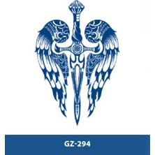 Tattoo GZ-294 Orta Boy Yarı Kalıcı Kılıç Kanat Desen Dövme