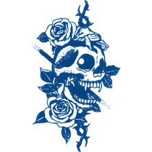 Tattoo GZ-642 Orta Boy Yarı Kalıcı Kurukafa Gül Desen Dövme