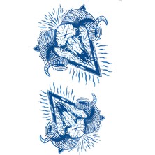 Tattoo GZ-644 Orta Boy Yarı Kalıcı Koç Boynuzlu Çift Desen Dövme