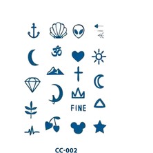 Tattoo CC-002 Yarı Kalıcı Çoklu Şematik Desen Parmak ve Vucut Dövme-Tatto