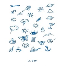 Tattoo CC-049 Yarı Kalıcı Çoklu Minimal Şema Desen Parmak ve Vucut Dövme-Tatto