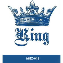 Tattoo MGZ-013 Kıral Tacı ve King Yazılı Desen Orta Boy Yarı Kalıcı Dövme-Tatto