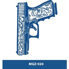 Tattoo MGZ-020 Şemalı Tabanca Desen Orta Boy Yarı Kalıcı Dövme-Tatto