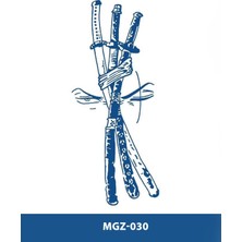 Tattoo MGZ-030 Samuray Kılıcı Desen Orta Boy Yarı Kalıcı Dövme-Tatto