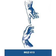 Tattoo MGZ-015 Yunan Tanrı Eli Desen Orta Boy Yarı Kalıcı Dövme-Tatto