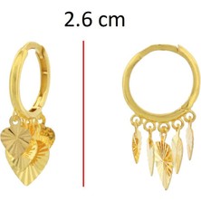 Sallantılı Kalp Altın Küpe / 22 Ayar