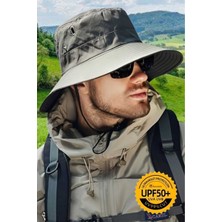 Uniquetrenders Unisex Uv Korumalı Geniş Kenarlı Katlanabilir Safari Outdoor Boonie Yürüyüş ve Plaj Şapkası