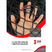 Kedi Balkon Güvenlik Filesi – 1.5 M Yükseklik | Metreyle Kesim | 3 mm Ip, 3.5x3.5 cm Göz Aralığı + Montaj Aparatları (Siyah)