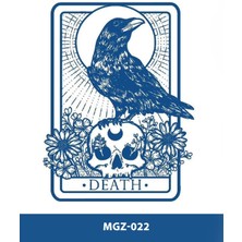 Tattoo MGZ-022 Death Karga Tarot Kartı Desen Orta Boy Yarı Kalıcı Dövme-Tatto