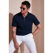 Buratti Pamuklu Regular Fit Fermuarlı Polo Yaka T Shirt Erkek Polo Yaka T Shirt 5902738