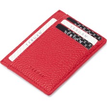 Tergan Kırmızı Deri Unisex Kredi Kartlık - S1KK00001676-B68