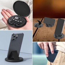 Teknoliman® 60W Destekli Kablo Kutusu Seyahat Kablo Seti 5'i 1 Arada USB Type-C Şarj Kablosu Seti