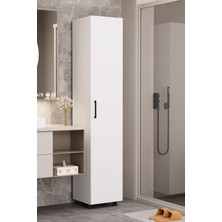 Banyo Rafı Mutfak Kiler Banyo Balkon Ofis Dolabı Tek Kapaklı  - Beyaz