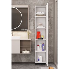 Banyo Rafı Mutfak Kiler Banyo Balkon Ofis Dolabı Tek Kapaklı  - Beyaz