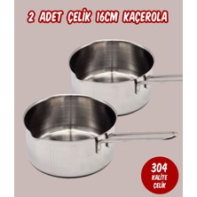 Çelik 2 Li Kaçerola Sosluk Sütlük 16CM