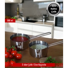 Çelik 2 Li Kaçerola Sosluk Sütlük 12CM