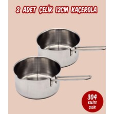 Çelik 2 Li Kaçerola Sosluk Sütlük 12CM