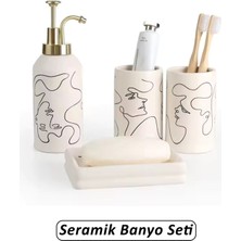 4 Parça Modern Tasarım Seramik Banyo Seti - BN01