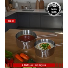 Çelik 2 Li Kaçerola Sosluk Sütlük 14CM