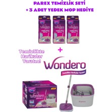 Mediterian Pratik Otomatik Temizlik Seti 3'lü Yedek Mop, Mor, Ekonomik, Toptan Paket
