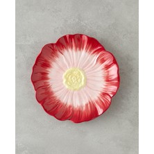 Flowerella Dolomite Pasta Tabağı 21 cm Kırmızı-Pembe