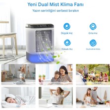 Işıklı Hava Nemlendirici ve 3 Kademeli Soğutucu Fan