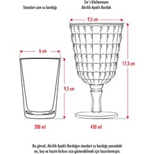 Allegra Füme 6’lı Kadeh Bardak Seti 750 ml Akrilik Malzeme - Cam Değildir Kırılmaya Dayanıklı