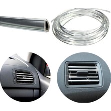 Trend Garaj U Tip Geçmeli Krom Nikelaj Şerit Krom Silver Ince 3 Metre