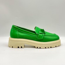 Green Yeşil Kadın Loafer – Ametist Exclusive Gerçek Deri Ayakkabı
